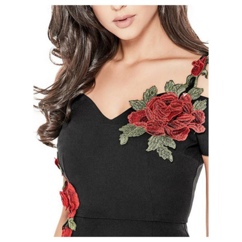 GUESS Spanish Rose Floral Black Dress Prom - Picture 6 of 6
